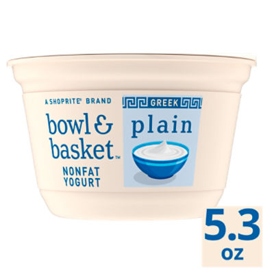 Bowl & Basket Greek Plain Nonfat Yogurt, 5.3 oz, 5.3 Ounce