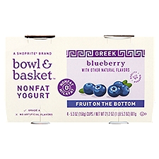 Bowl & Basket Fruit on the Bottom Greek Blueberry Nonfat Yogurt, 5.3 oz, 4 count