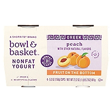 Bowl & Basket Nonfat Yogurt Fruit on the Bottom Greek Peach, 5.3 Ounce