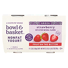 Bowl & Basket Fruit on the Bottom Greek Strawberry Nonfat Yogurt, 5.3 oz, 4 count