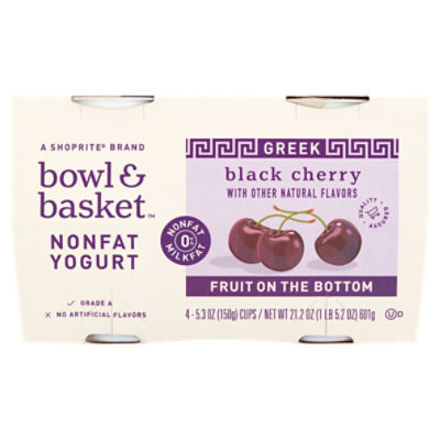 Bowl & Basket Fruit on the Bottom Greek Black Cherry Nonfat Yogurt, 5.3