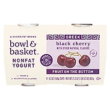 Bowl & Basket Fruit on the Bottom Greek Black Cherry Nonfat Yogurt, 5.3 oz, 4 count