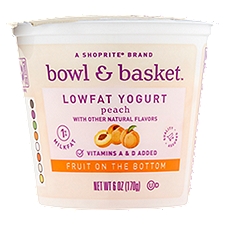 Bowl & Basket Lowfat Yogurt Fruit on the Bottom Peach, 6 Ounce