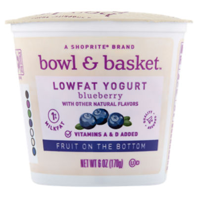 Bowl & Basket Fruit on the Bottom Blueberry Lowfat Yogurt, 6 oz, 6 Ounce
