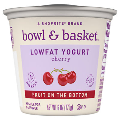 Bowl & Basket Fruit on the Bottom Cherry Lowfat Yogurt KFP, 6 oz, 6 Ounce