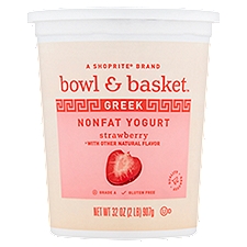 Bowl & Basket Strawberry Greek Nonfat Yogurt, 32 oz, 32 Ounce