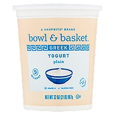 Bowl & Basket Plain Greek Yogurt, 32 oz, 32 Ounce