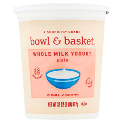 Bowl & Basket Plain Whole Milk Yogurt, 32 oz