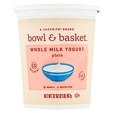 Bowl & Basket Plain, Whole Milk Yogurt, 32 Ounce