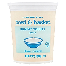 Bowl & Basket Plain Nonfat Yogurt, 32 oz, 32 Ounce