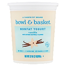 Bowl & Basket Vanilla Nonfat Yogurt, 32 oz, 32 Ounce