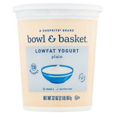 Bowl & Basket Plain Lowfat Yogurt, 32 oz - ShopRite