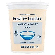 Bowl & Basket Plain, Lowfat Yogurt, 32 Ounce