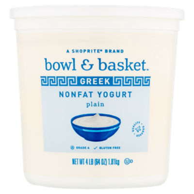 Bowl & Basket Plain Greek Nonfat Yogurt, 4 lb ShopRite