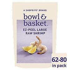 Bowl & Basket Ez-Peel Raw Shrimp, Large, 62-80 shrimp per bag, 32 oz, 32 Ounce
