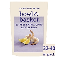 Bowl & Basket Cleaned Ez-Peel Extra Jumbo Raw Shrimp, 32-40 shrimp per bag, 32 oz, 32 Ounce
