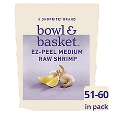 Bowl & Basket Ez-Peel Raw Shrimp, Medium, 51-60 shrimp per bag, 16 oz, 16 Ounce