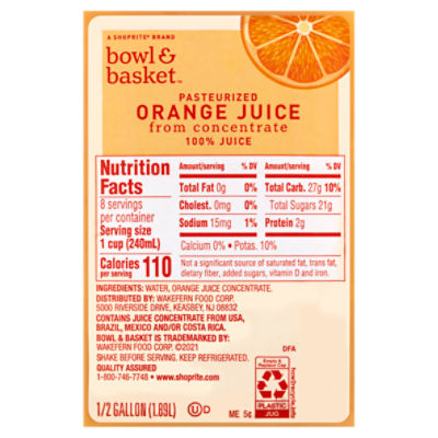 Calories in cup of orange cheap juice