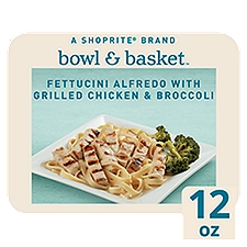 Bowl & Basket Fettucini Alfredo with Grilled Chicken & Broccoli Pasta, 12 oz, 12 Ounce
