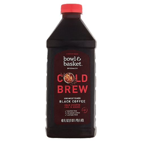 Bowl & Basket Specialty Cold Brew Unsweetened Black Coffee, 48 fl oz
