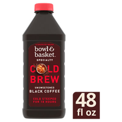 Bowl & Basket Specialty Cold Brew Unsweetened Black Coffee, 48 fl oz, 48 Fluid ounce