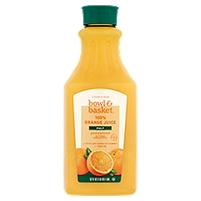 Bowl & Basket Juice, 100% Orange with Pulp, 52 Fluid ounce