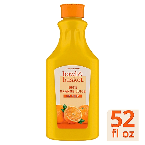 Bowls Basket No Pulp 100% Orange Juice, 52 fl oz