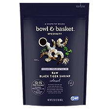 Bowl & Basket Specialty Raw Black Tiger Shrimp, Colossal, 26-30 shrimp per bag, 32 oz