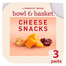 Bowl & Basket Cheese Snacks: Yellow Cheddar Cheese, Cranberries, Cashews, 1.5 oz, 3 count, 4.5 Ounce