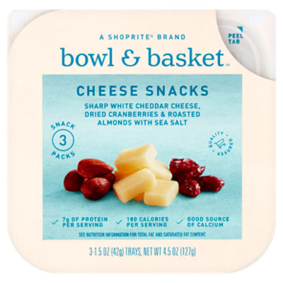 Bowl & Basket Cheese Snacks White Cheddar Cheese, Dried Cranberries