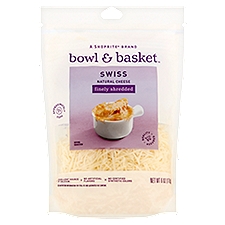 Bowl & Basket Cheese, Finely Shredded Swiss Natural, 6 Ounce