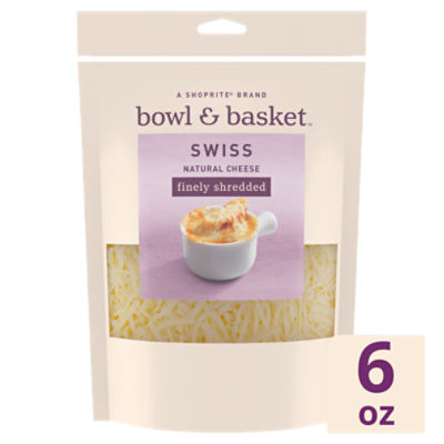 Bowl & Basket Finely Shredded Swiss Natural Cheese, 6 oz, 6 Ounce