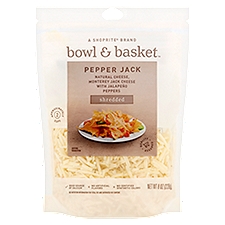 Bowl & Basket Cheese, Shredded Pepper Jack & Monterey Jack with Jalapeno Peppers, 8 Ounce