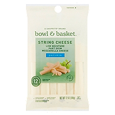 Bowl & Basket Cheese, Low Moisture Part Skim Mozzarella String, 12 Ounce
