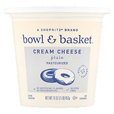 Bowl & Basket Cream Cheese, Plain, 16 Ounce