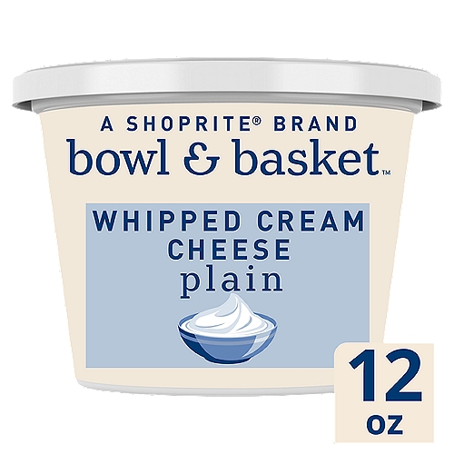Bowl & Basket Plain Whipped Cream Cheese, 12 oz
From Cows Not Treated with rBST*
*No Significant Difference Has Been Shown Between Milk Derived from rBST Treated and Non-rBST Treated Cows.