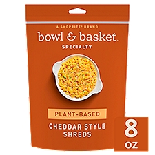 Bowl & Basket Specialty Plant-Based , Cheddar Style Shreds, 8 Ounce