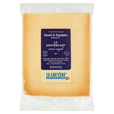 Bowl & Basket Specialty Cave-Aged Le Gruyère AOP Cheese, 8 oz, 8 Ounce