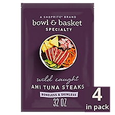 Bowl & Basket Specialty Boneless & Skinless, Ahi Tuna Steaks, 32 Ounce