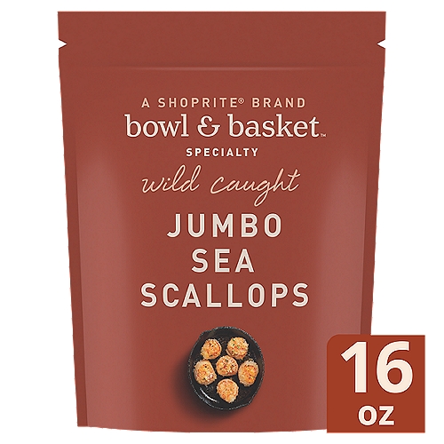 Bowl & Basket Specialty Wild Caught Jumbo Sea Scallops, 16 oz
Tender & Meaty, Versatile & Delicious - Enjoy Baked, Pan Fried or Broiled