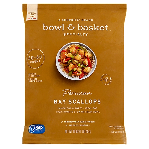 Bowl & Basket Specialty Peruvian Bay Scallops, 16 oz
Succulent & Sweet - Ideal for Your Favorite Stew or Grain Bowl