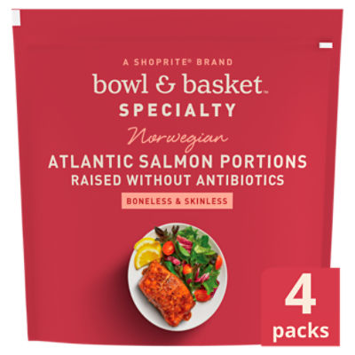 Bowl & Basket Specialty Boneless & Skinless Norwegian Atlantic Salmon  Portions, 4 count, 32 oz - The Fresh Grocer