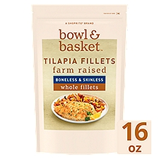 Bowl & Basket Boneless & Skinless Whole Tilapia Fillets, 16 oz, 1 Pound