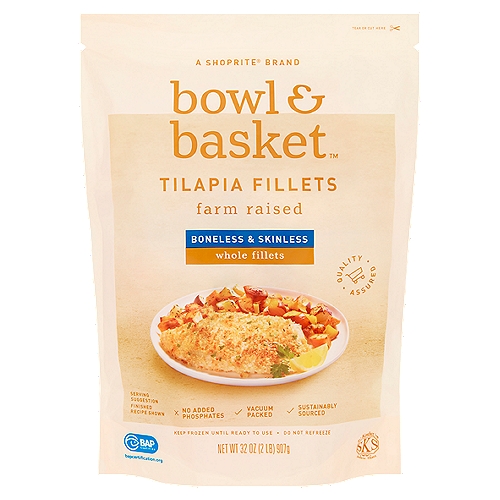 Bowl & Basket Boneless & Skinless Tilapia Fillets, 32 oz