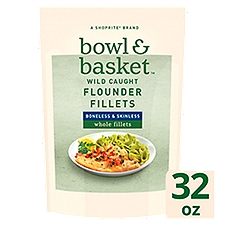 Bowl & Basket Flounder Fillets Boneless & Skinless Whole, 32 oz, 2 Pound
