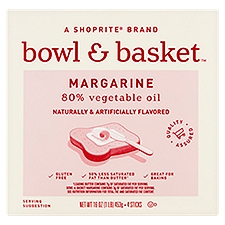 Bowl & Basket 80% Vegetable Oil Margarine, 4 count, 16 oz