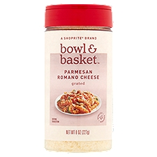 Bowl & Basket Cheese, Grated Parmesan Romano, 8 Ounce