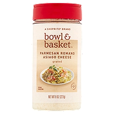 Bowl & Basket Cheese, Grated Parmesan Romano Asiago, 8 Ounce