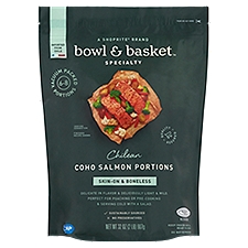 Bowl & Basket Specialty Skin-On & Boneless, Chilean Coho Salmon Portions, 2 Pound