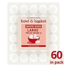 Bowl & Basket White Eggs, Large, 60 count, 120 oz, 60 Each